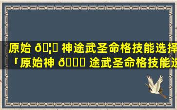 原始 🦋 神途武圣命格技能选择「原始神 🐕 途武圣命格技能选择攻略」